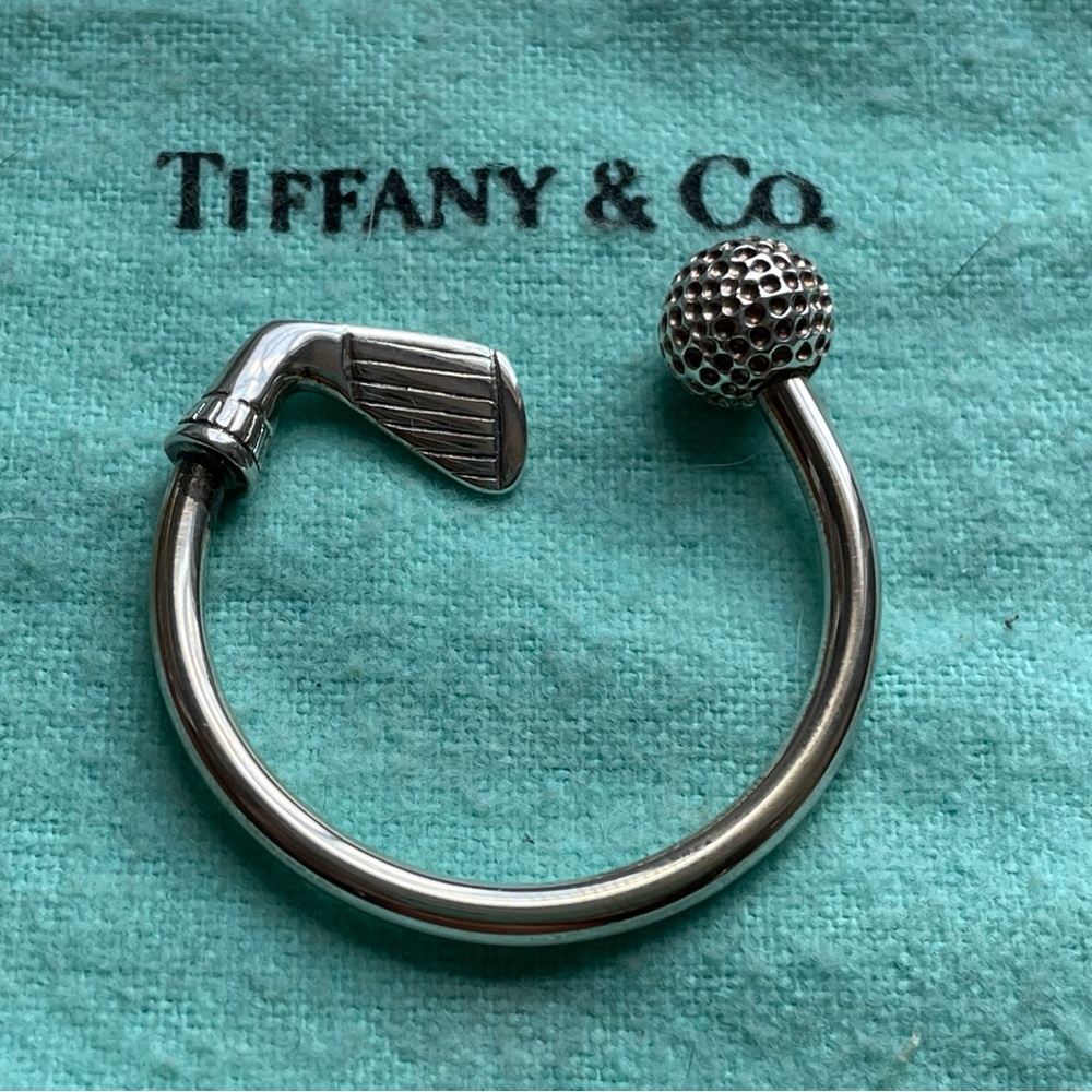 TIFFANY & CO. STERLING PUTTER AND  GOLF BALL KEY RING